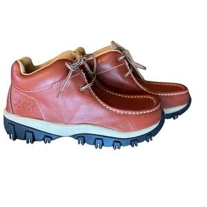 Men’s GBX ankle boots, brown leather, padded ankles, thick sole,  good traction